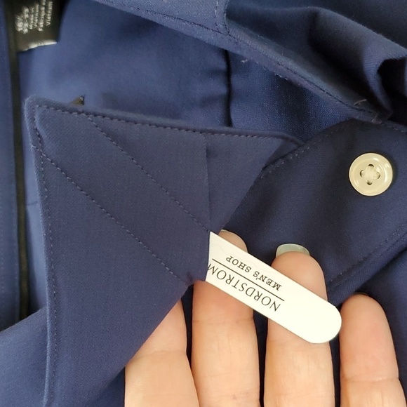 Nordstrom TechSmart Navy LongSleeve Button Up Dress Shirt Men’s Size 16.5 32-33 - Picture 15 of 16